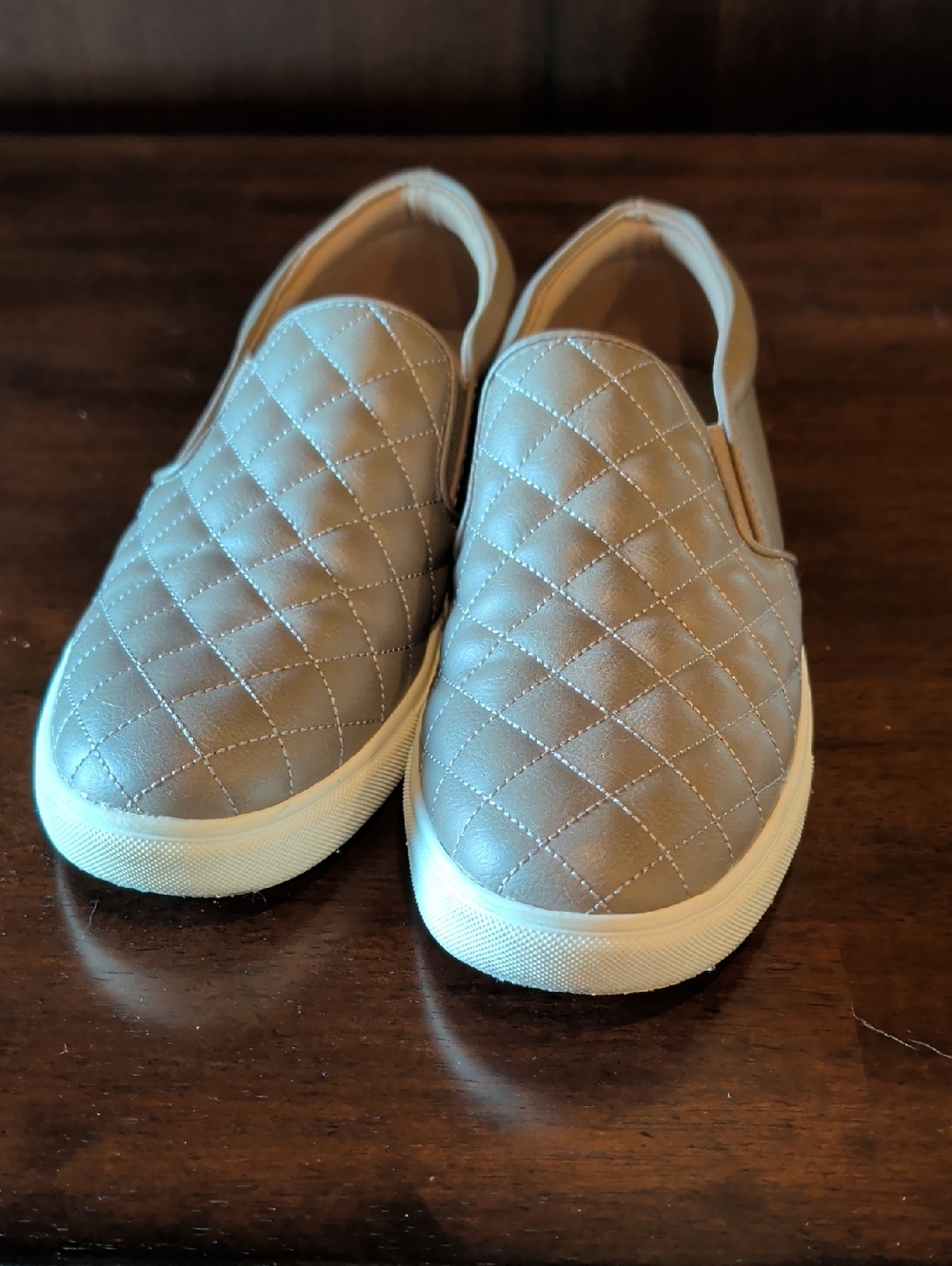 Women's Quilted Slip-On Sneakers in Taupe